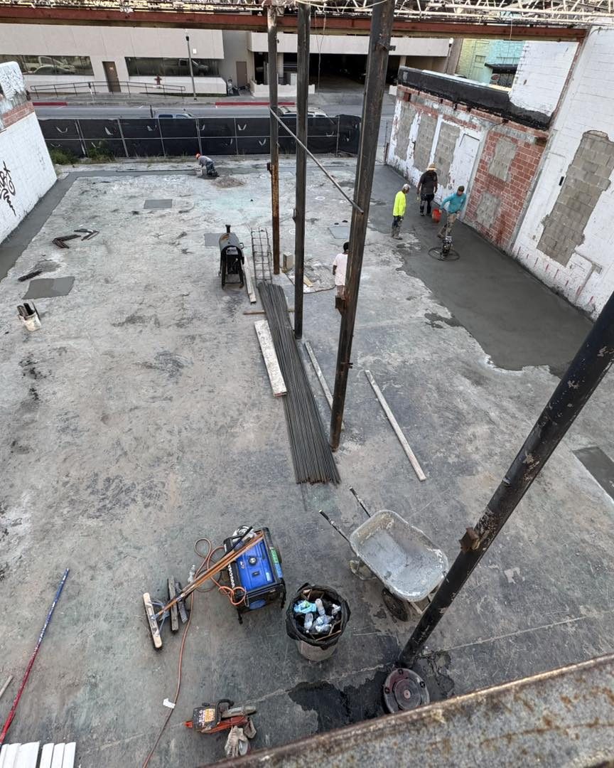Commercial interior gutted to the studs during demolition phase